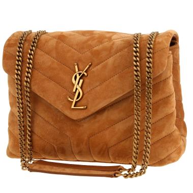 Saint Laurent  Loulou shoulder bag  in brown Veau velours