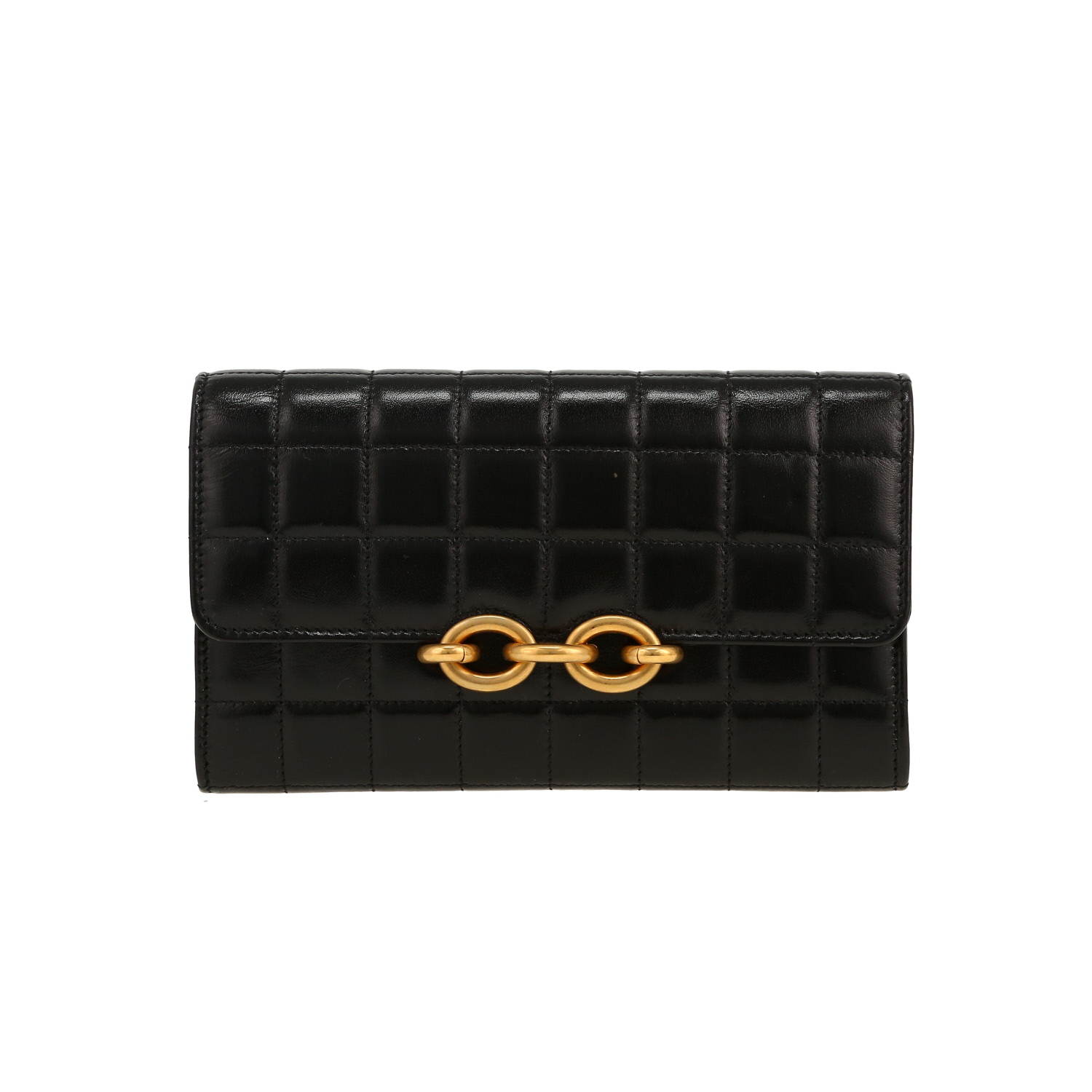 Sac à main Saint Laurent Le Maillon en cuir matelassé noir - Detail D4