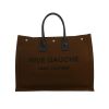 Saint Laurent  Rive Gauche shopping bag  in khaki canvas  and black leather - 360 thumbnail