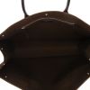 Saint Laurent  Rive Gauche shopping bag  in khaki canvas  and black leather - Detail D3 thumbnail