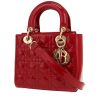 Sac à main Dior  Lady Dior en cuir verni rouge - 00pp thumbnail