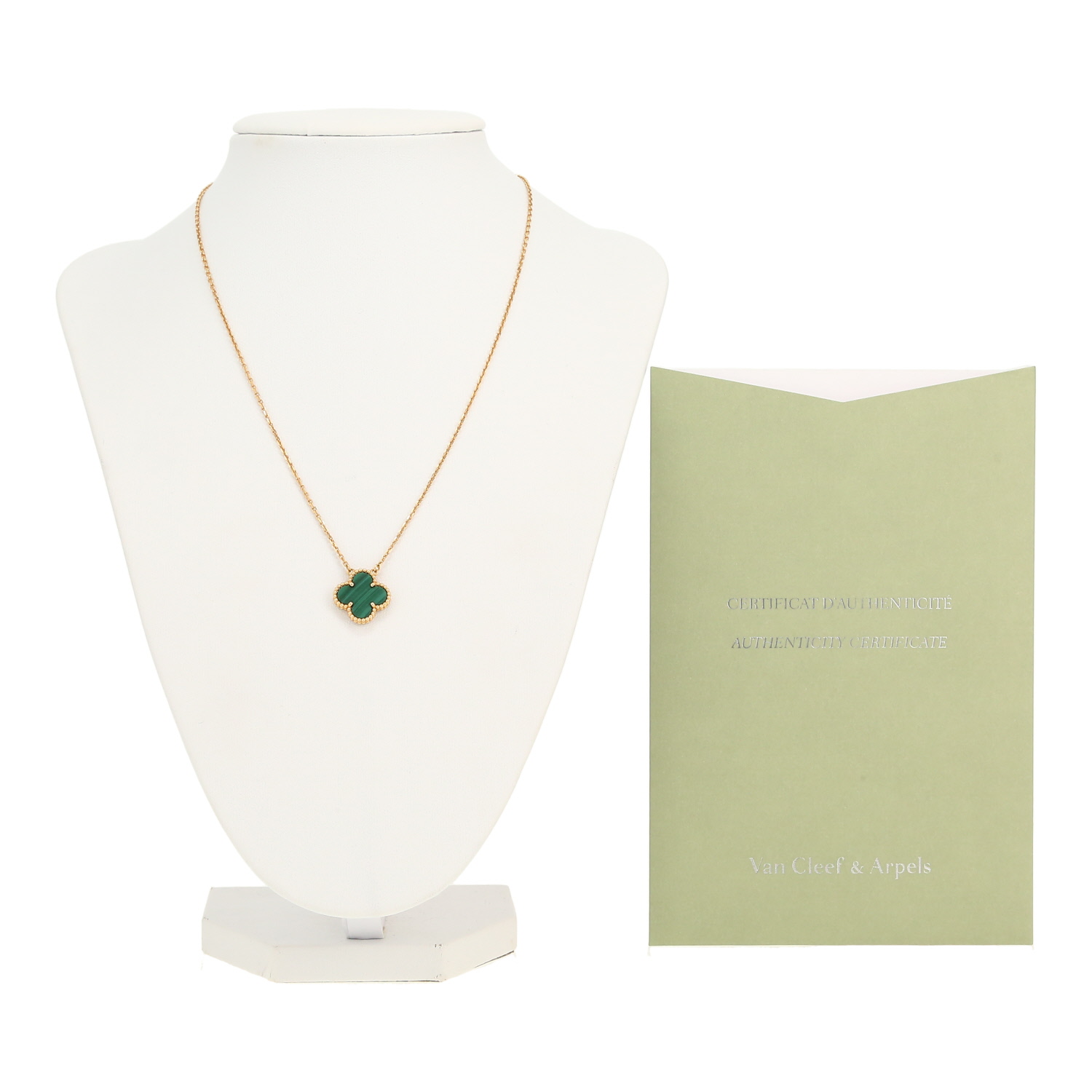 Collana Van Cleef & Arpels Vintage Alhambra in oro giallo e malachite - Detail D2