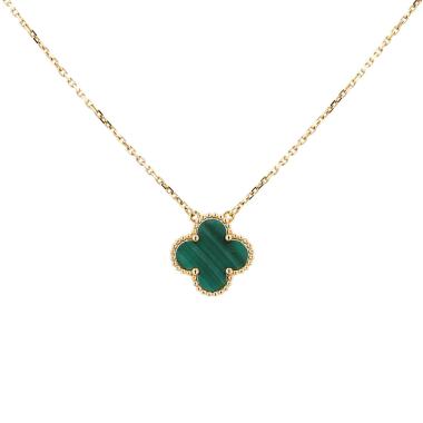 Collier Van Cleef & Arpels Vintage Alhambra en or jaune et malachite