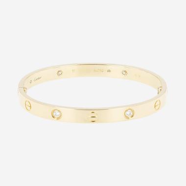 Bracelet Cartier Love 4 diamants en or jaune et diamants