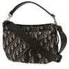Dior  Saddle Messenger shoulder bag  in blue and grey monogram canvas Oblique  and black leather - 00pp thumbnail