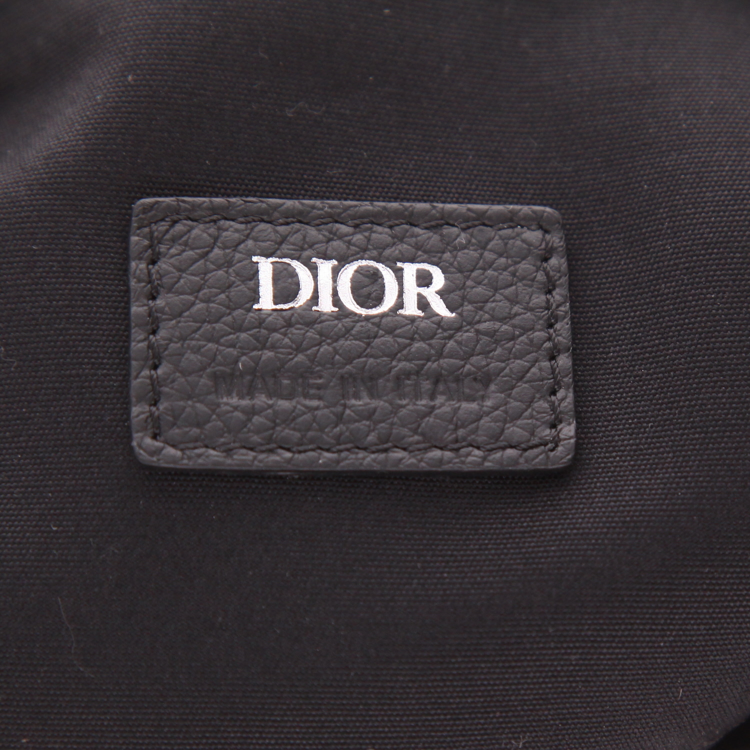 Dior  Saddle Messenger shoulder bag  in blue and grey monogram canvas Oblique  and black leather - Detail D2