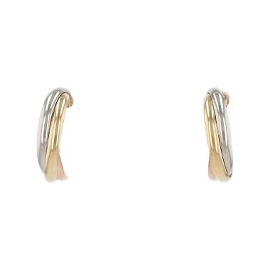 Paire de boucles d'oreilles Cartier Trinity en 3 ors
