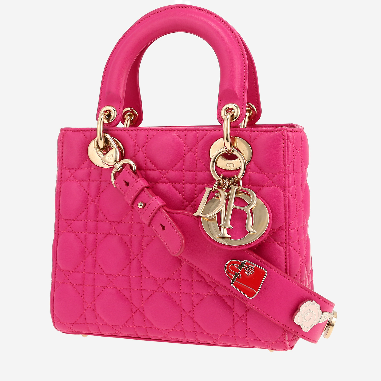 Dior  Lady Dior handbag  in pink leather cannage