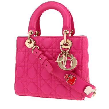 Dior  Lady Dior handbag  in pink leather cannage