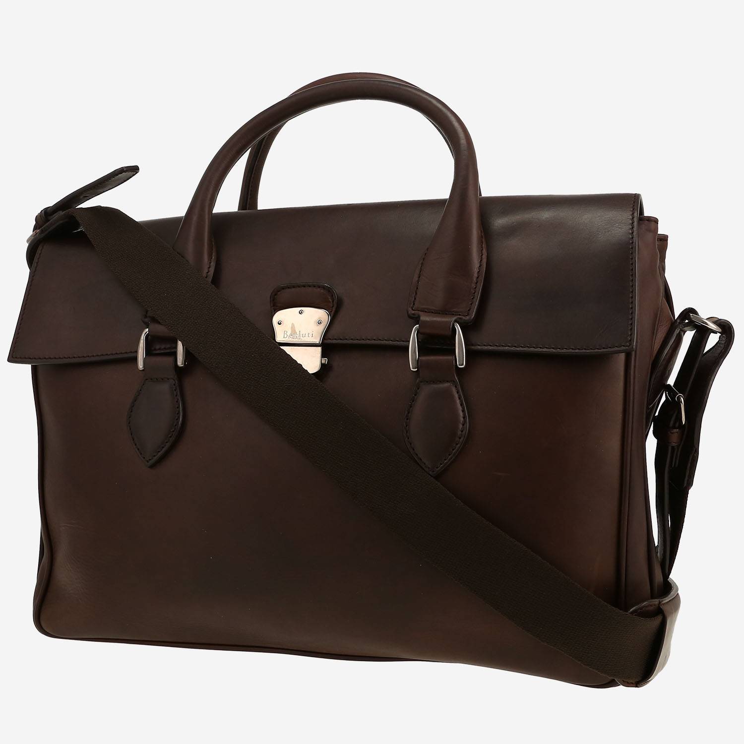 Berluti   briefcase  in brown leather