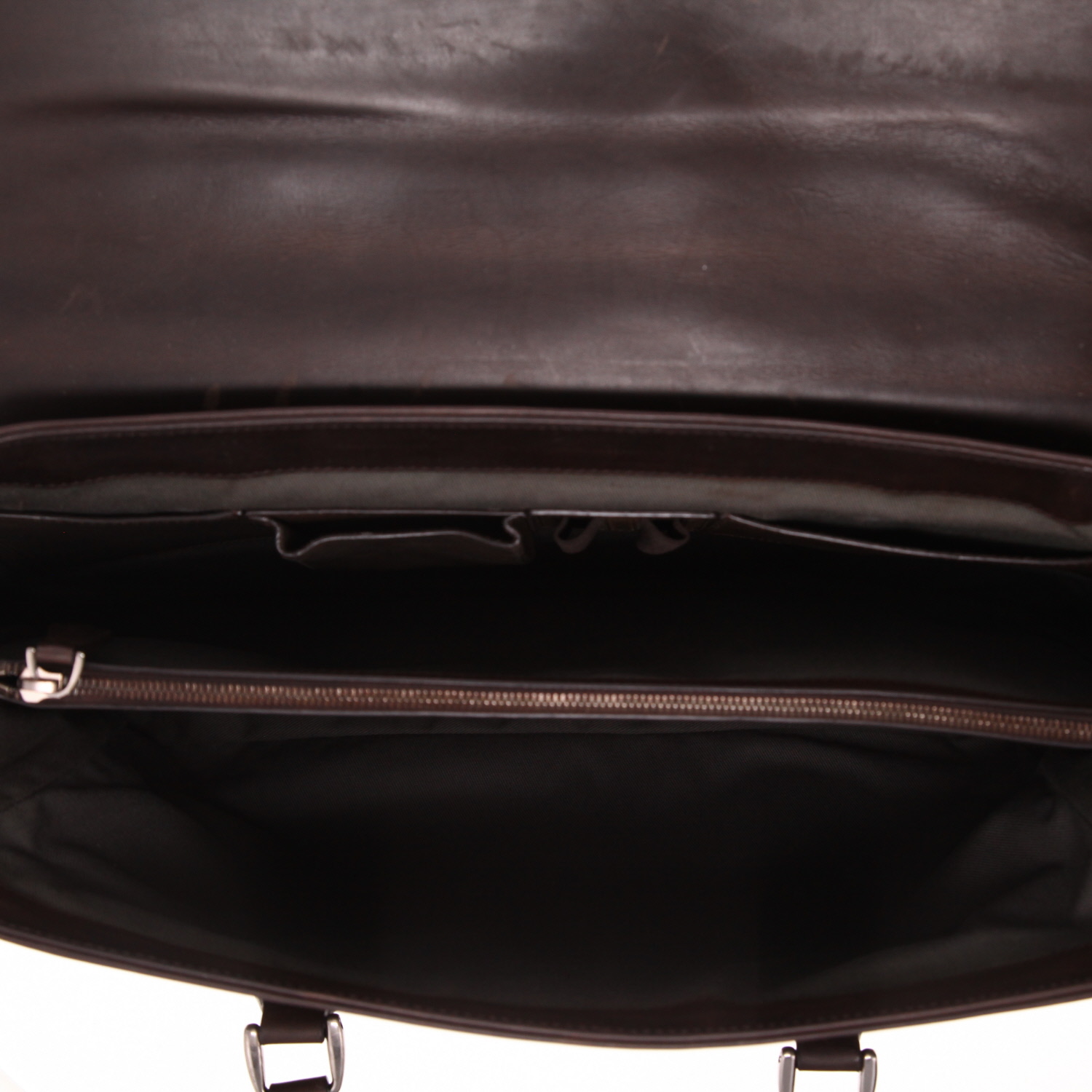 Berluti   briefcase  in brown leather - Detail D3