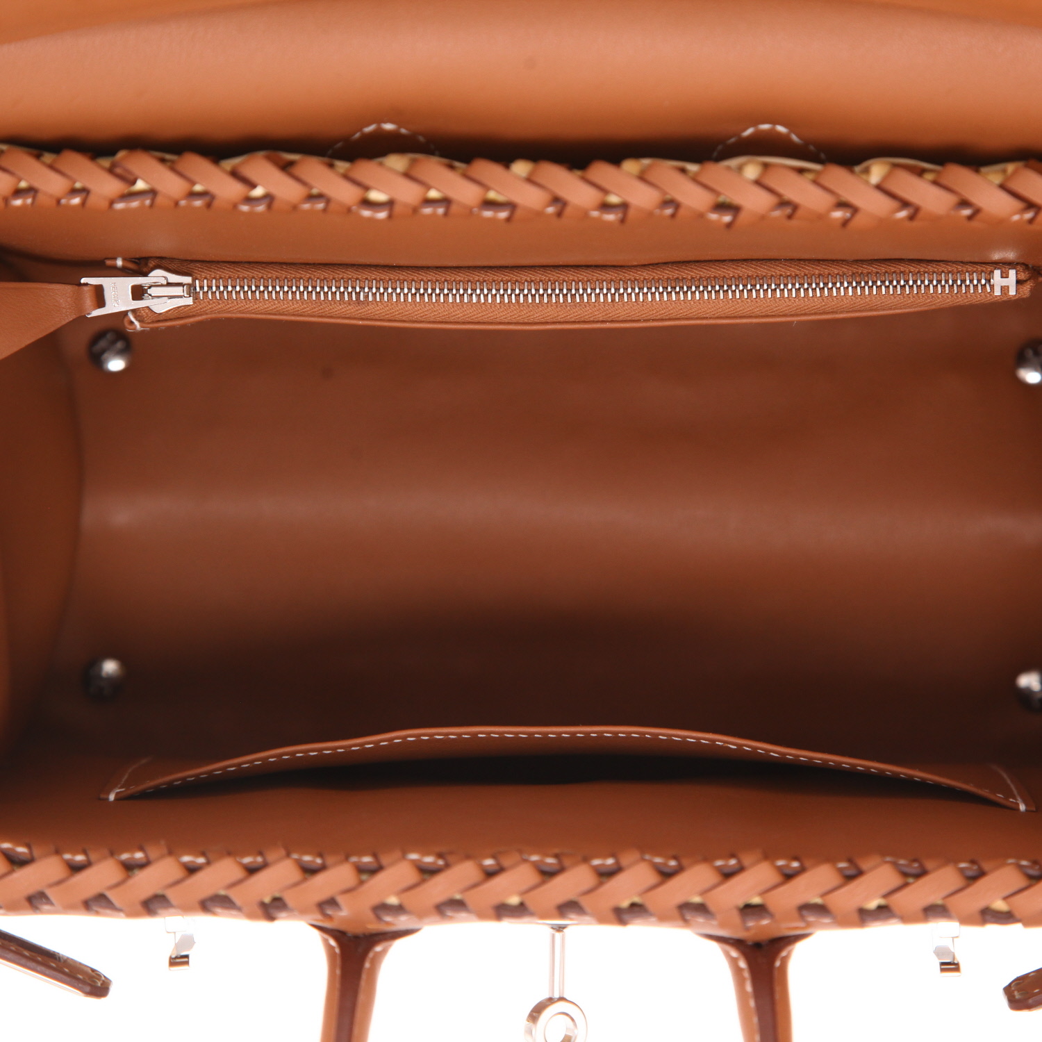 Borsa Hermès  Birkin 25 cm Picnic in pelle Swift gold e vimini - Detail D3