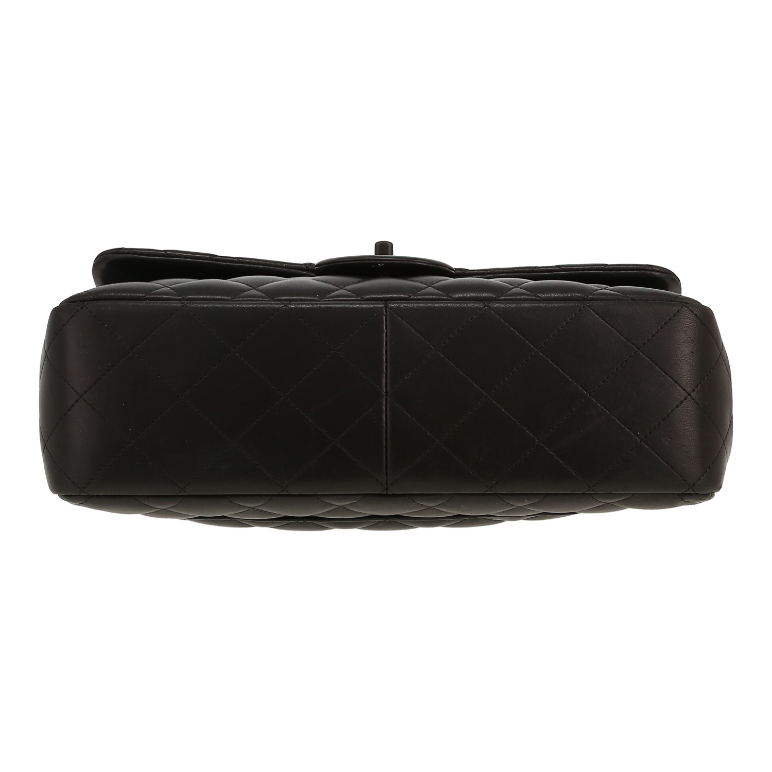 Chanel  Timeless Jumbo shoulder bag  in black quilted leather - Detail D1