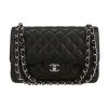 Borsa a tracolla Chanel  Timeless Jumbo in pelle martellata e trapuntata nera - 360 thumbnail