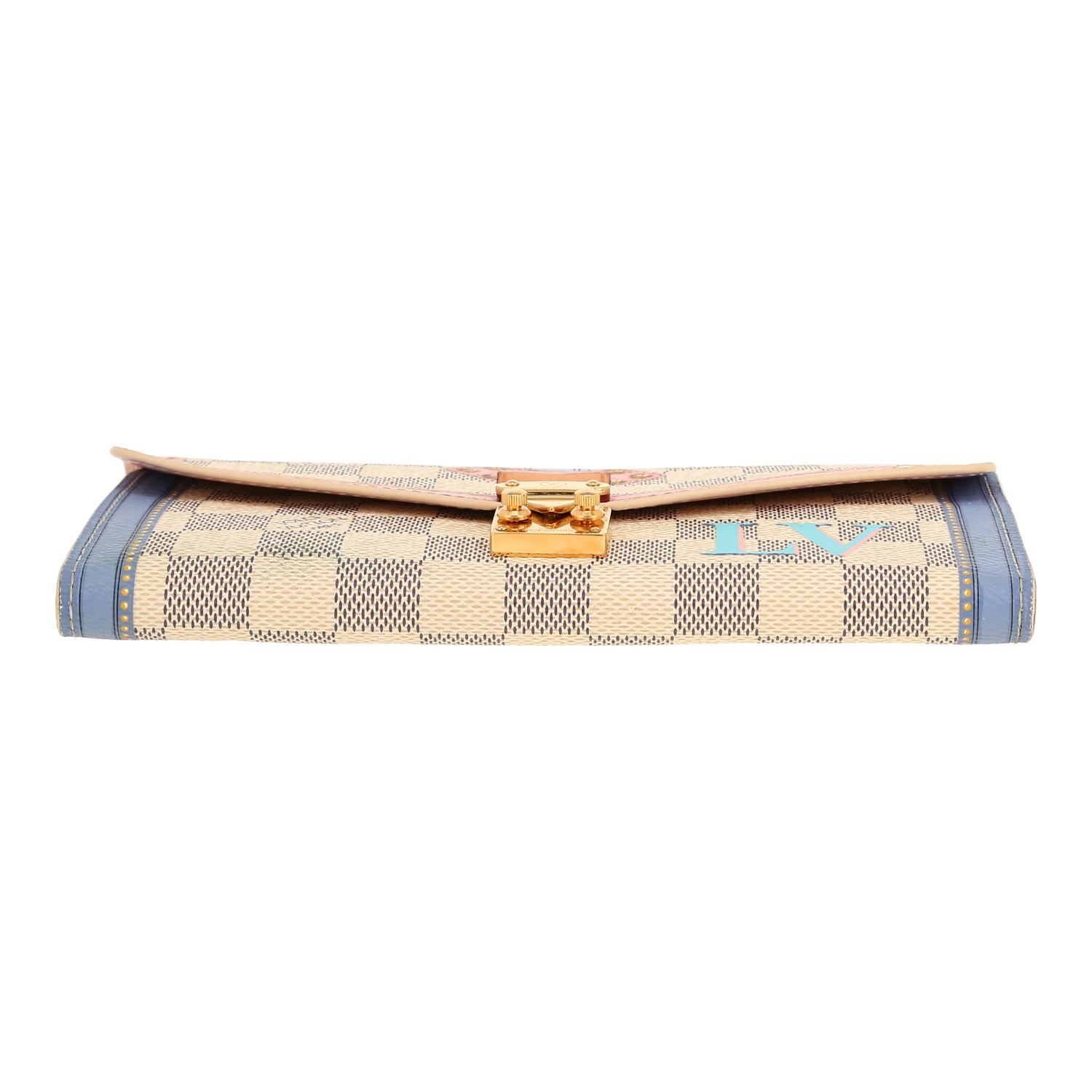 Louis Vuitton  Pallas shoulder bag  in azur damier canvas - Detail D1