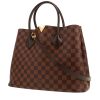 Borsa Louis Vuitton Kensington in tela cerata con motivo a scacchi ebano e pelle marrone - 00pp thumbnail