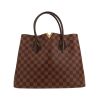 Borsa Louis Vuitton Kensington in tela cerata con motivo a scacchi ebano e pelle marrone - 360 thumbnail