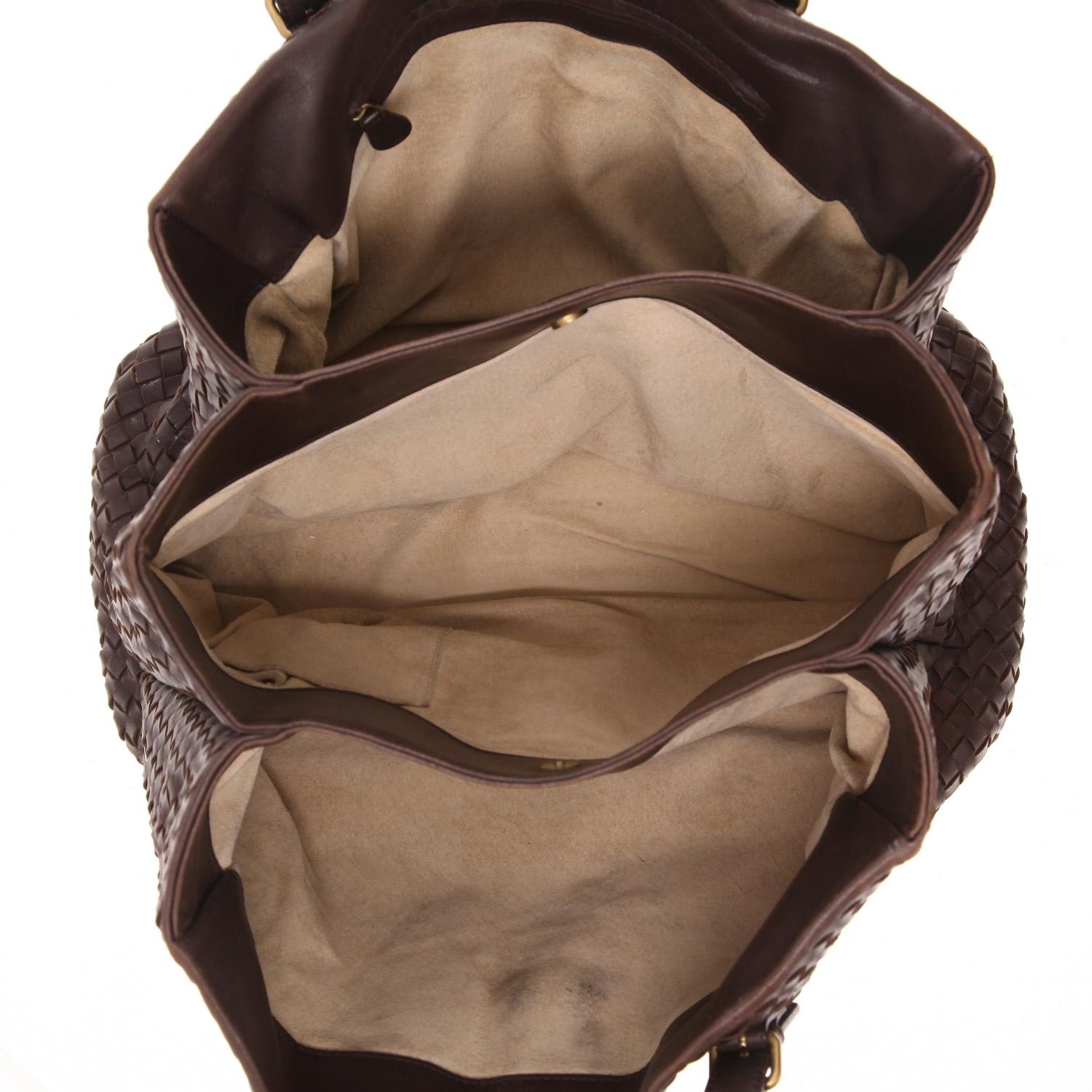 Borsa Bottega Veneta  Roma in pelle intrecciata marrone - Detail D3