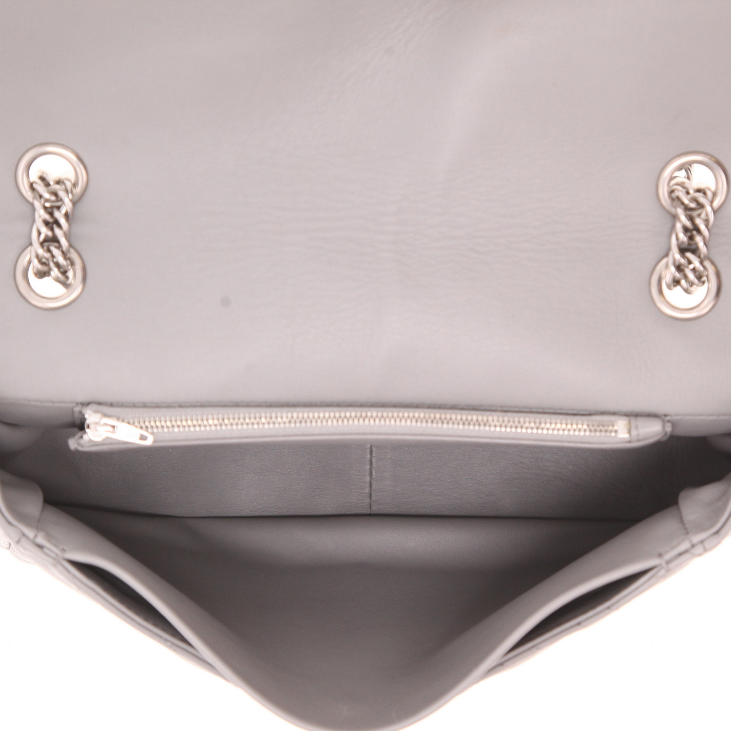 Balenciaga  BB Chain shoulder bag  in grey leather - Detail D3