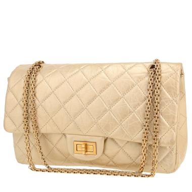 Bolso bandolera Chanel  2.55 en cuero acolchado dorado