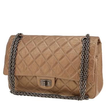 Chanel  2.55 large model  shoulder bag  in brown quilted leather