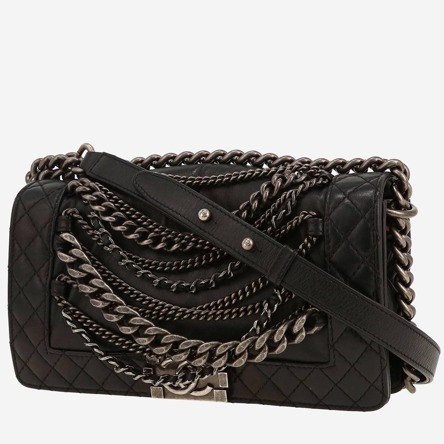 Borsa a tracolla Chanel  Boy in pelle trapuntata nera