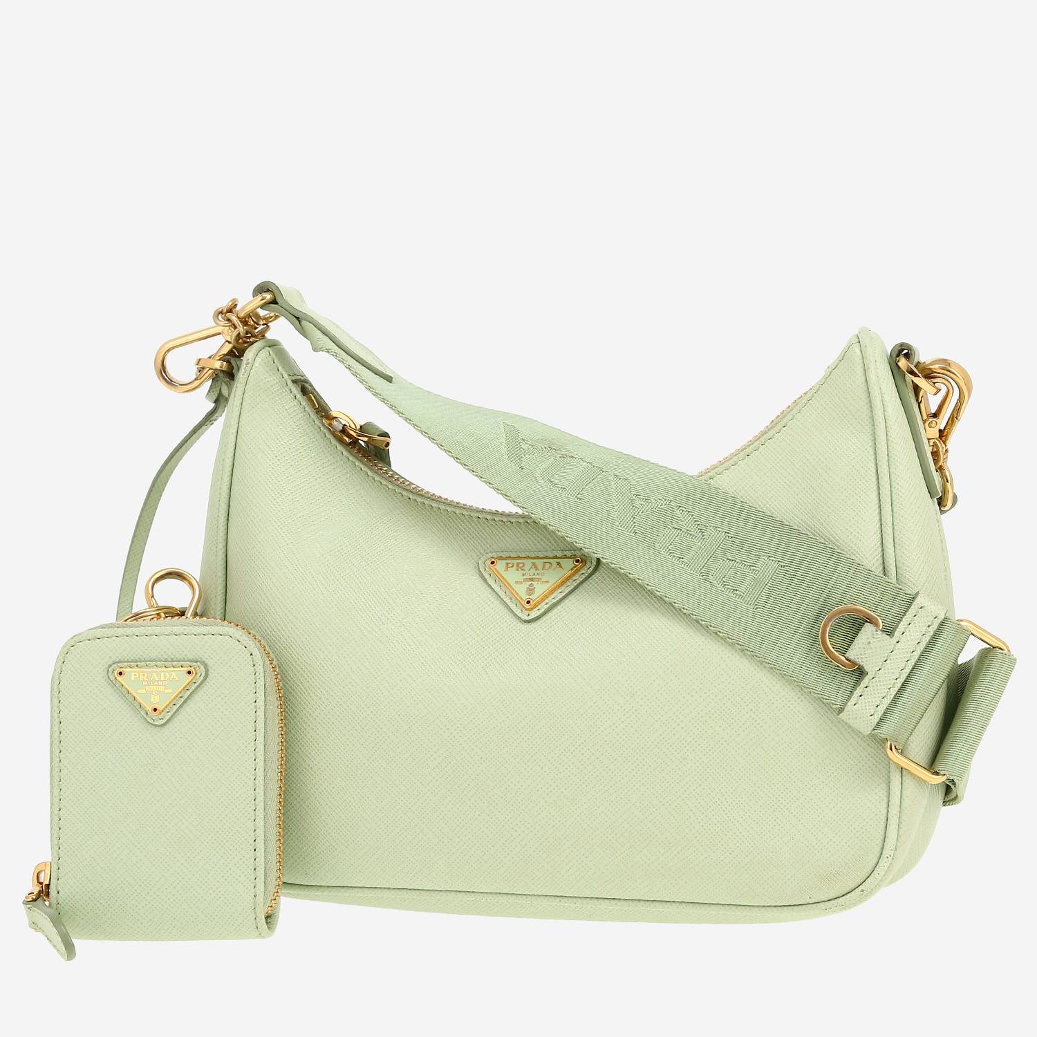 Bolso bandolera Prada  Re-Edition 2005 en cuero saffiano verde