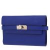 Portefeuille Hermès  Kelly wallet en cuir Mysore bleu - 00pp thumbnail