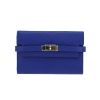 Portefeuille Hermès  Kelly wallet en cuir Mysore bleu - Detail D4 thumbnail