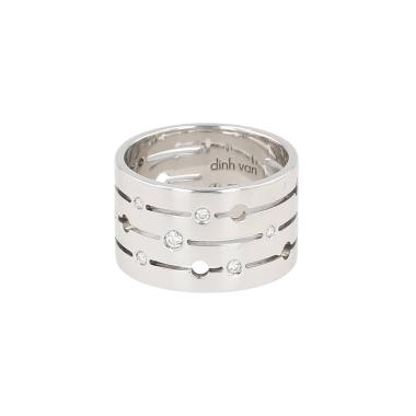 Bague Dinh Van Pulse grand modèle en or blanc et diamants