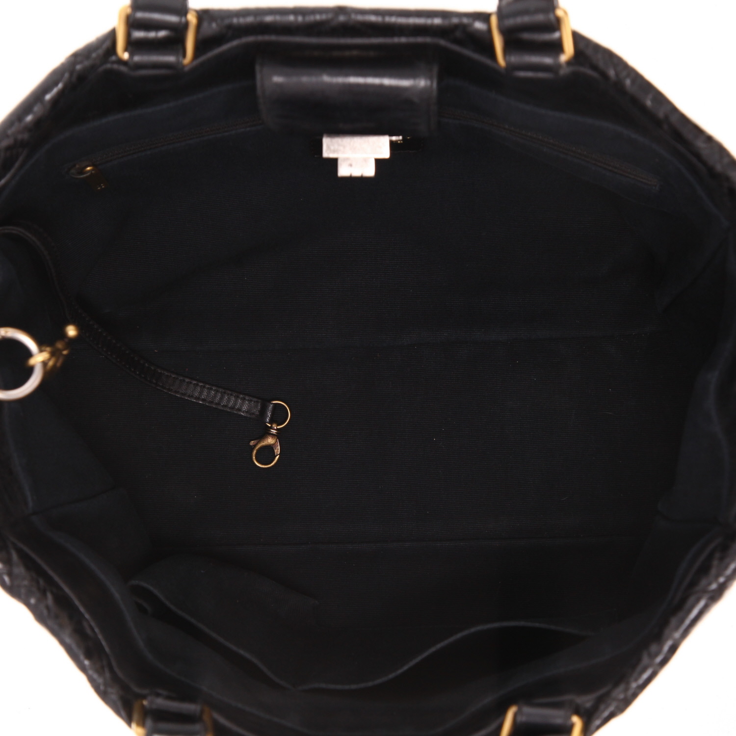 Sac cabas Chanel   en cuir matelassé noir - Detail D3