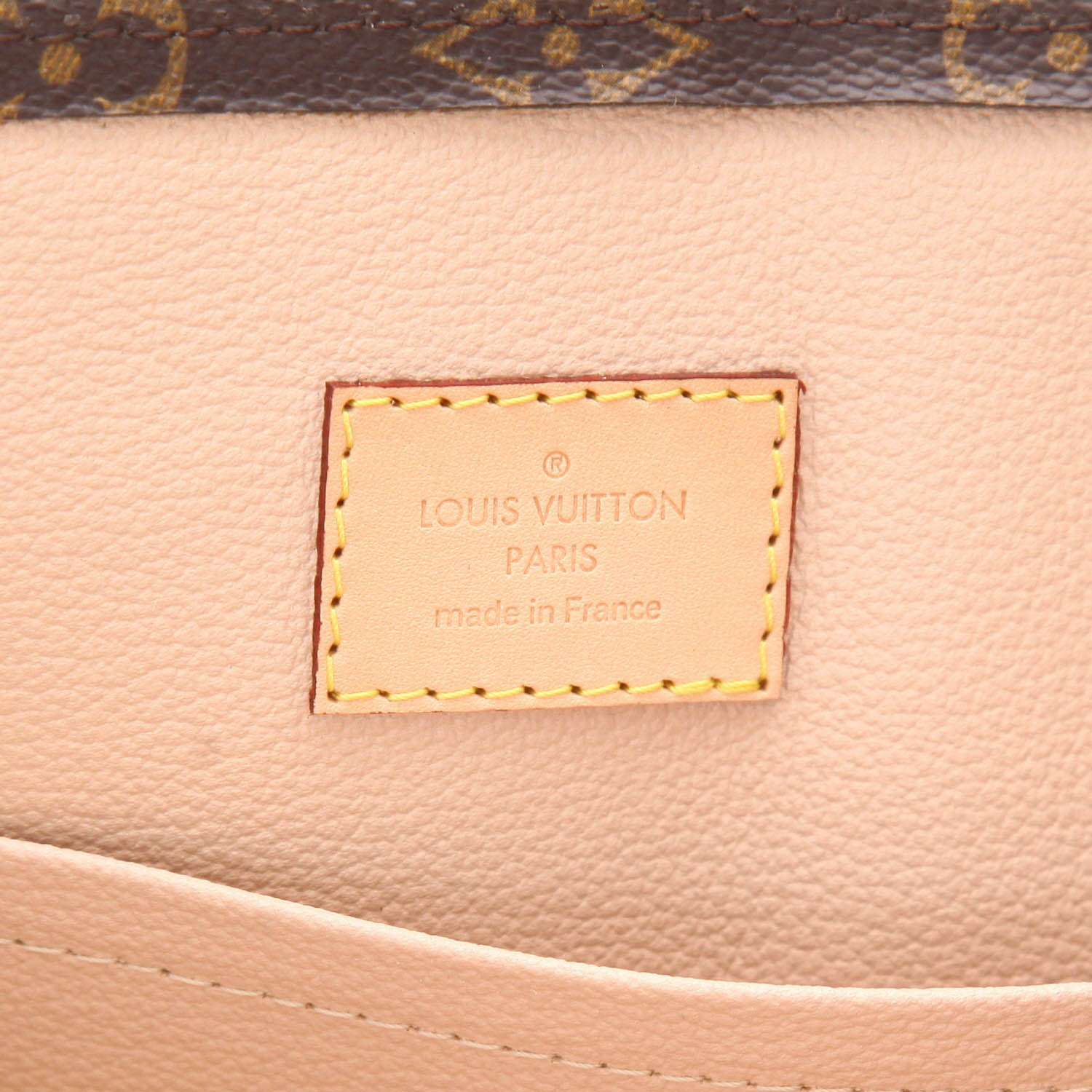 Bolso Cabás Louis Vuitton  Sac Plat en lona Monogram marrón y cuero natural - Detail D2