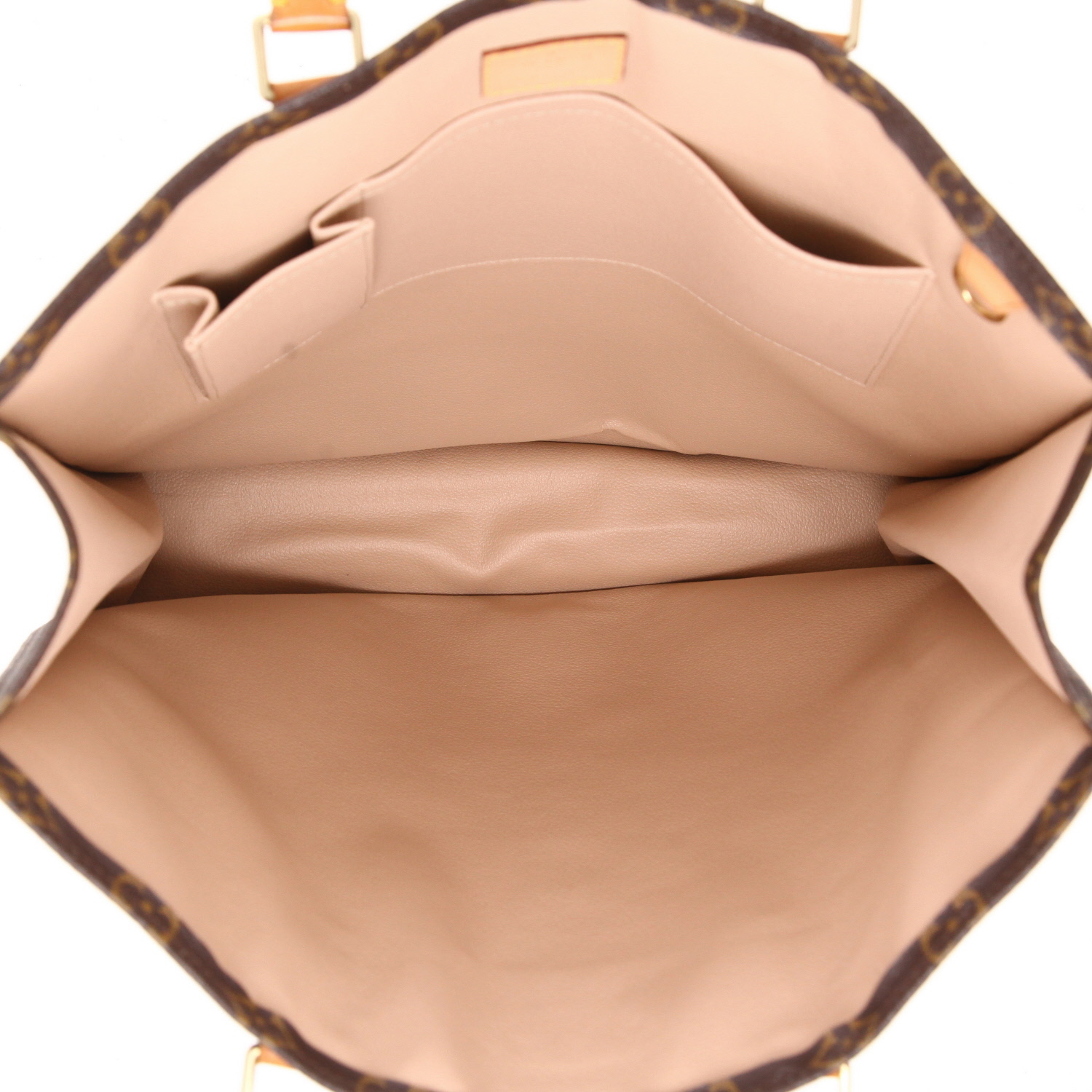 Bolso Cabás Louis Vuitton  Sac Plat en lona Monogram marrón y cuero natural - Detail D3