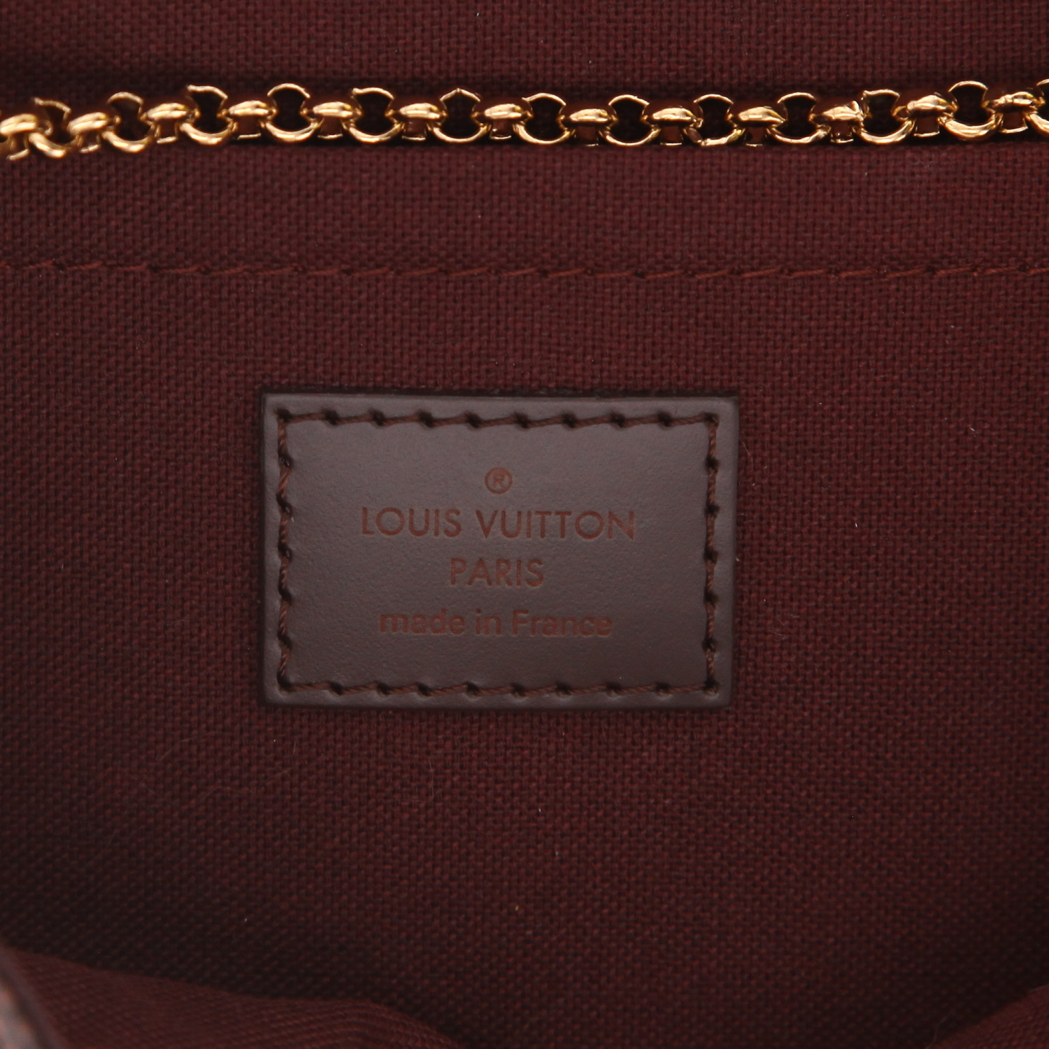 Louis Vuitton  Eva shoulder bag  in ebene damier canvas  and brown leather - Detail D2