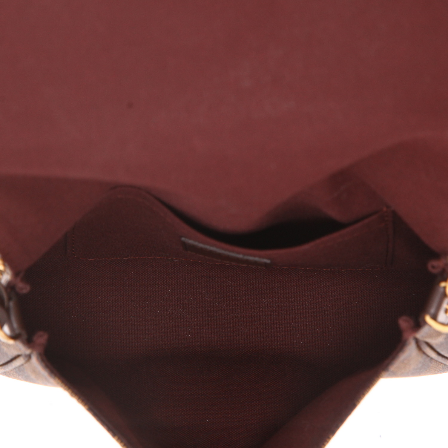 Borsa a tracolla Louis Vuitton  Eva in tela a scacchi ebana e pelle marrone - Detail D3