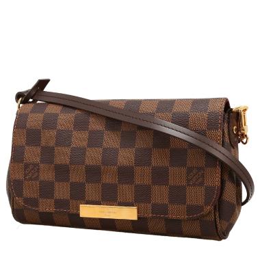 Louis Vuitton  Eva shoulder bag  in ebene damier canvas  and brown leather