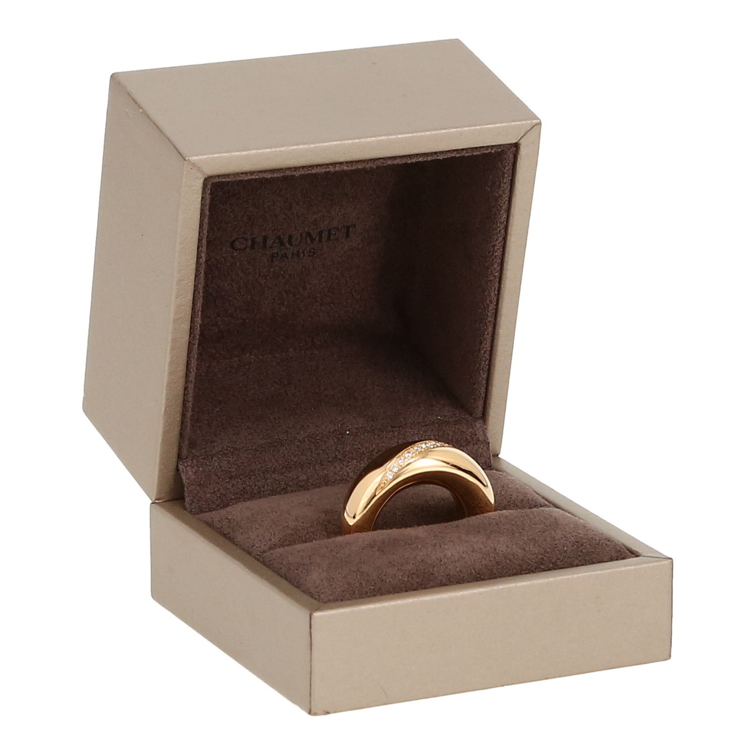 Bague Chaumet Anneau en or jaune et diamants - Detail D2