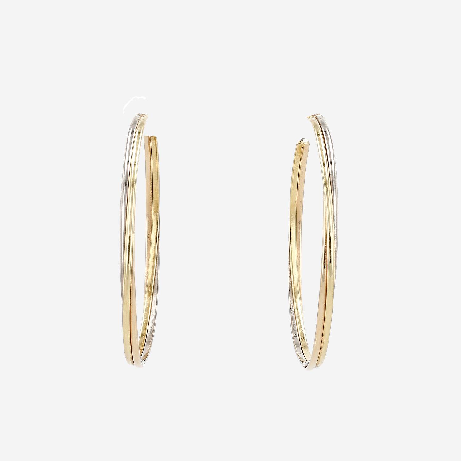 Orecchini a cerchio Cartier Trinity in 3 ori