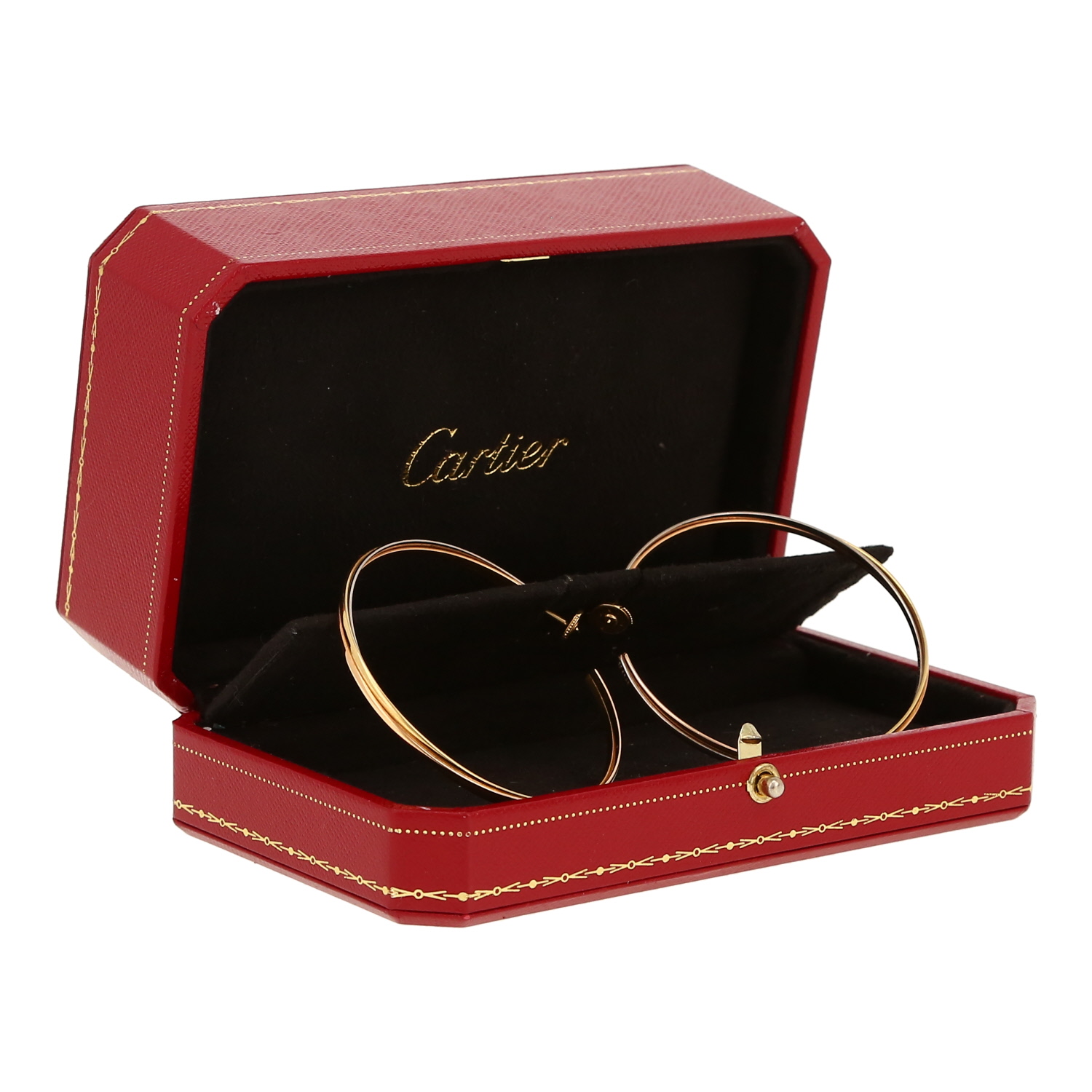 Paire de créoles Cartier Trinity en 3 ors - Detail D2