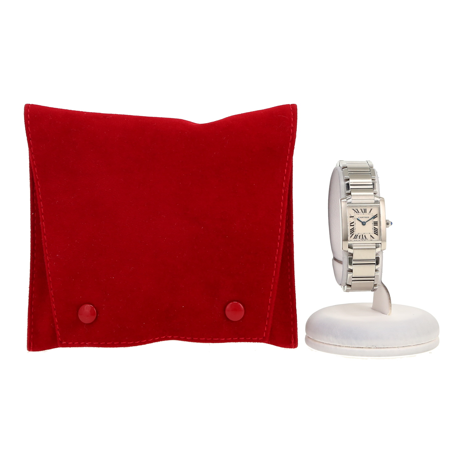 Reloj Cartier Tank Française de acero Ref: Cartier - 2384  Circa 1990 - Detail D2