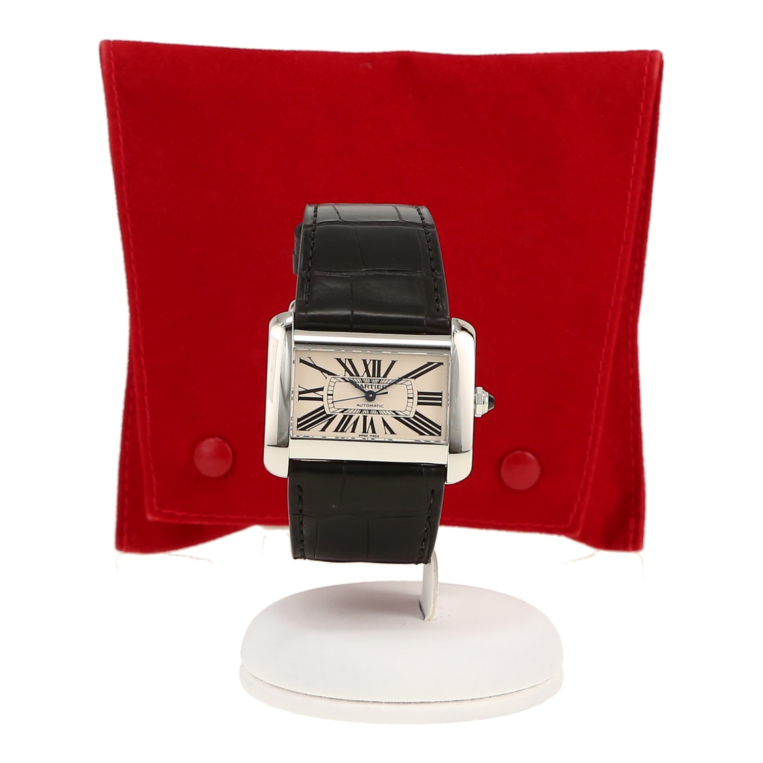 Montre Cartier Tank Divan en acier Ref: Cartier - 2612  Vers 2000 - Detail D2