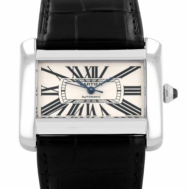 Cartier Tank Divan  in stainless steel Ref: Cartier - 2612  Circa 2000