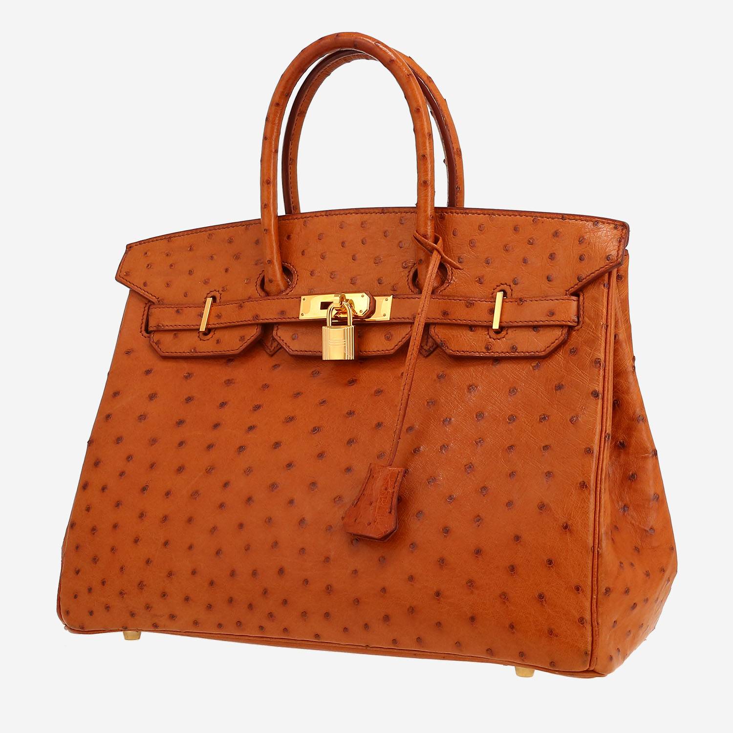 Hermès  Birkin 35 cm handbag  in gold ostrich leather