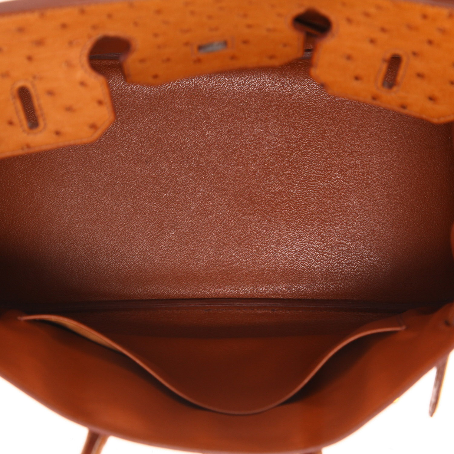 Hermès  Birkin 35 cm handbag  in gold ostrich leather - Detail D3