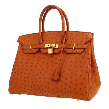 Sac à main Hermès  Birkin 35 cm en autruche gold