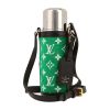 Louis Vuitton  Porte-Bouteille en velours monogram vert et cuir noir - 00pp thumbnail