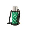 Louis Vuitton  Porte-Bouteille en velours monogram vert et cuir noir - 360 thumbnail