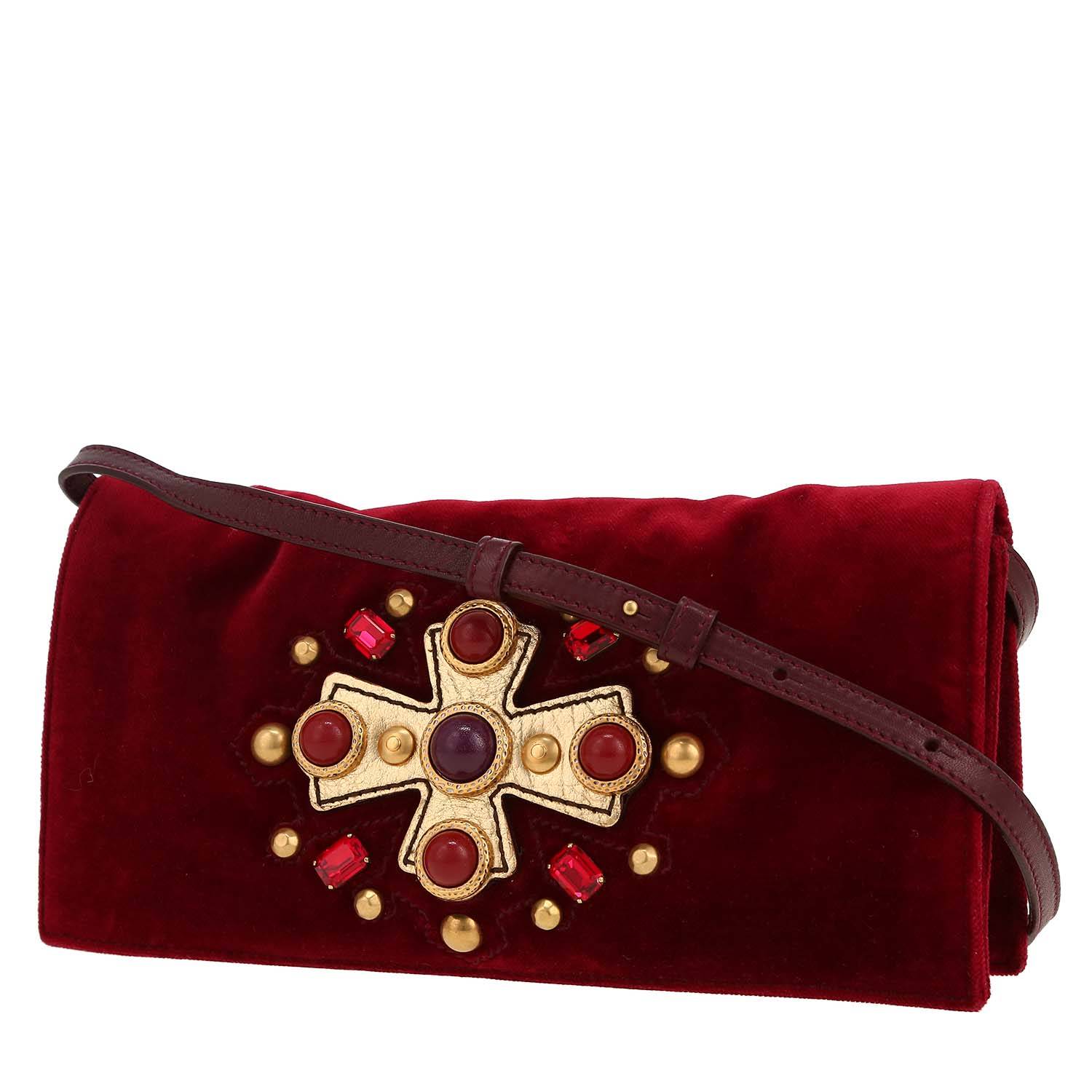 Pochette Saint Laurent  Vintage en velours bordeaux - 00pp