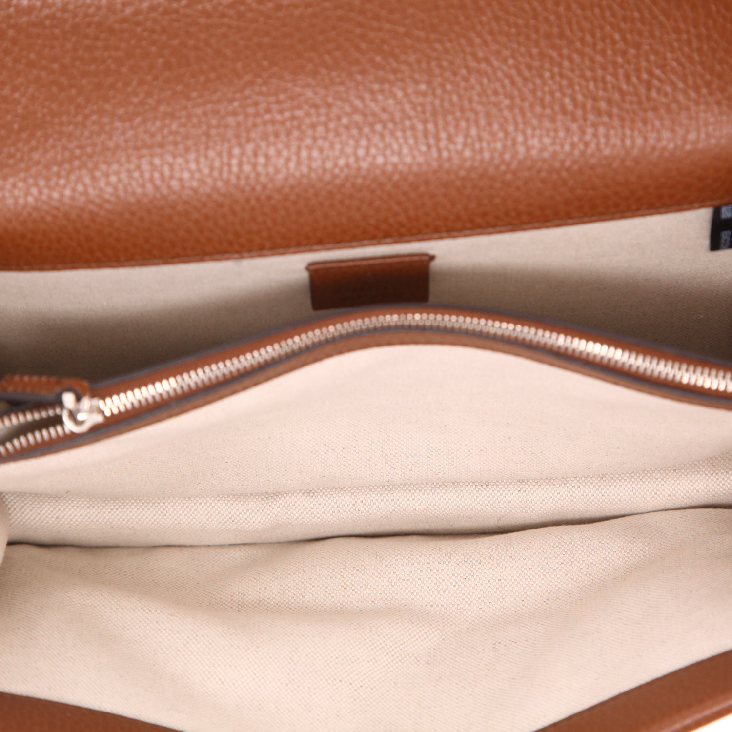 Bolso de mano Gucci  Dionysus en lona denim Monogram azul y cuero marrón - Detail D3