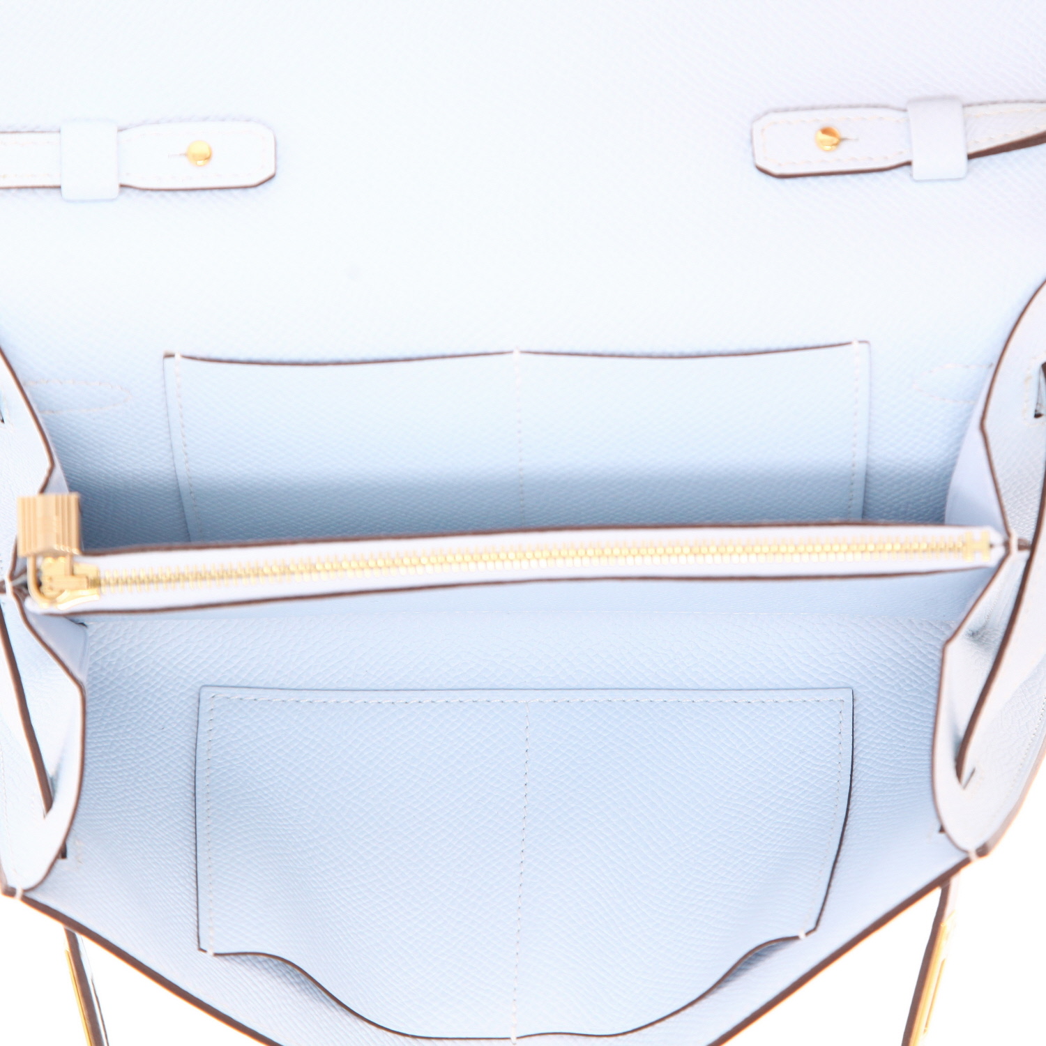 Borsa/pochette Hermès  Kelly To Go in pelle Epsom blu - Detail D3